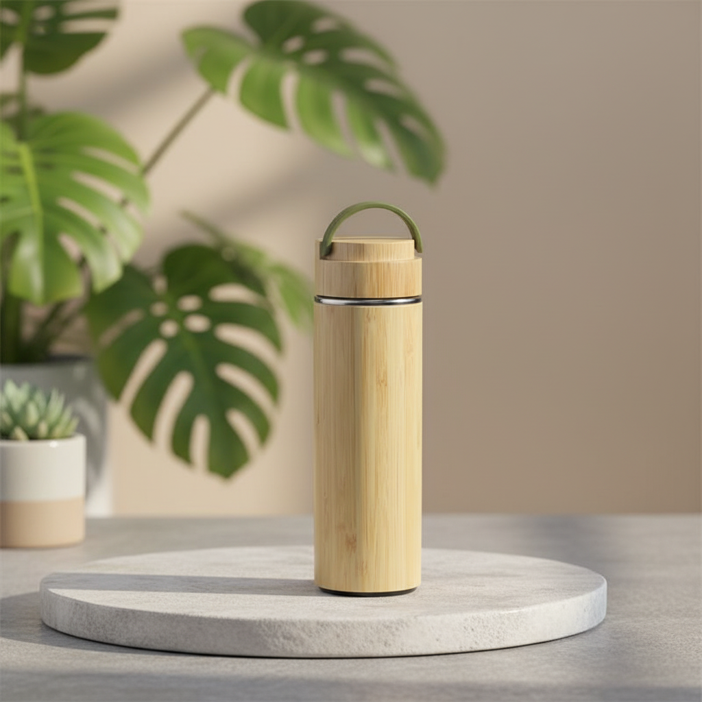 Bamboo Drinking Bottle 500ml \ Eco-Friendly Thermal Cup