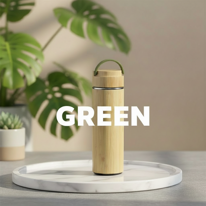 Bamboo Drinking Bottle 500ml \ Eco-Friendly Thermal Cup