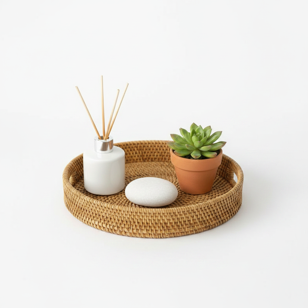 Rattan Woven Fruit Basket \ Eco-Friendly Aesthetic