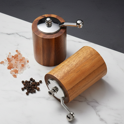 Salt and Pepper Grinder \ Retro Style Acacia Wood