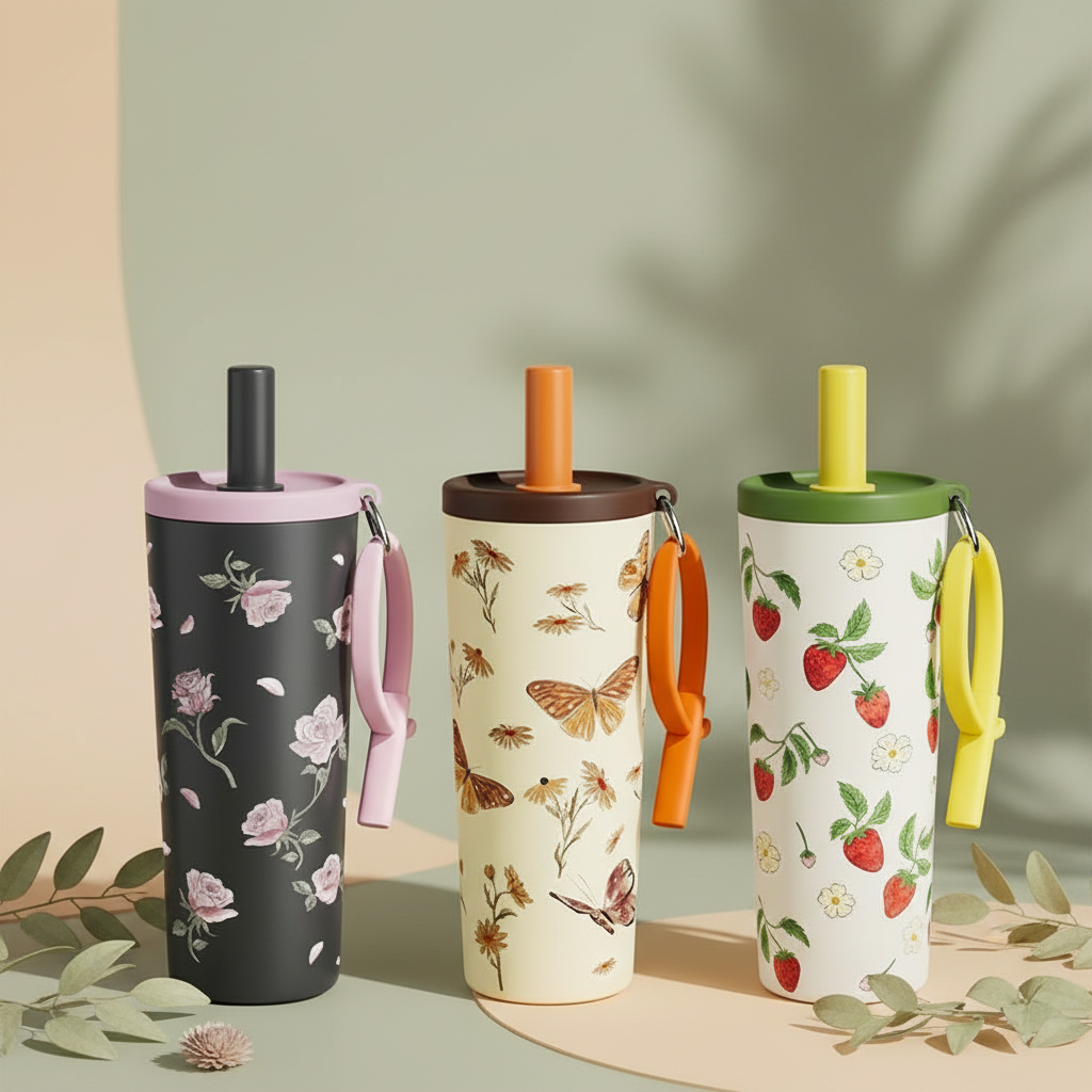 Elegant Feminine Tumbler 700ml \ Ceramic Coated Mug