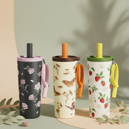 Elegant Feminine Tumbler 700ml \ Ceramic Coated Mug