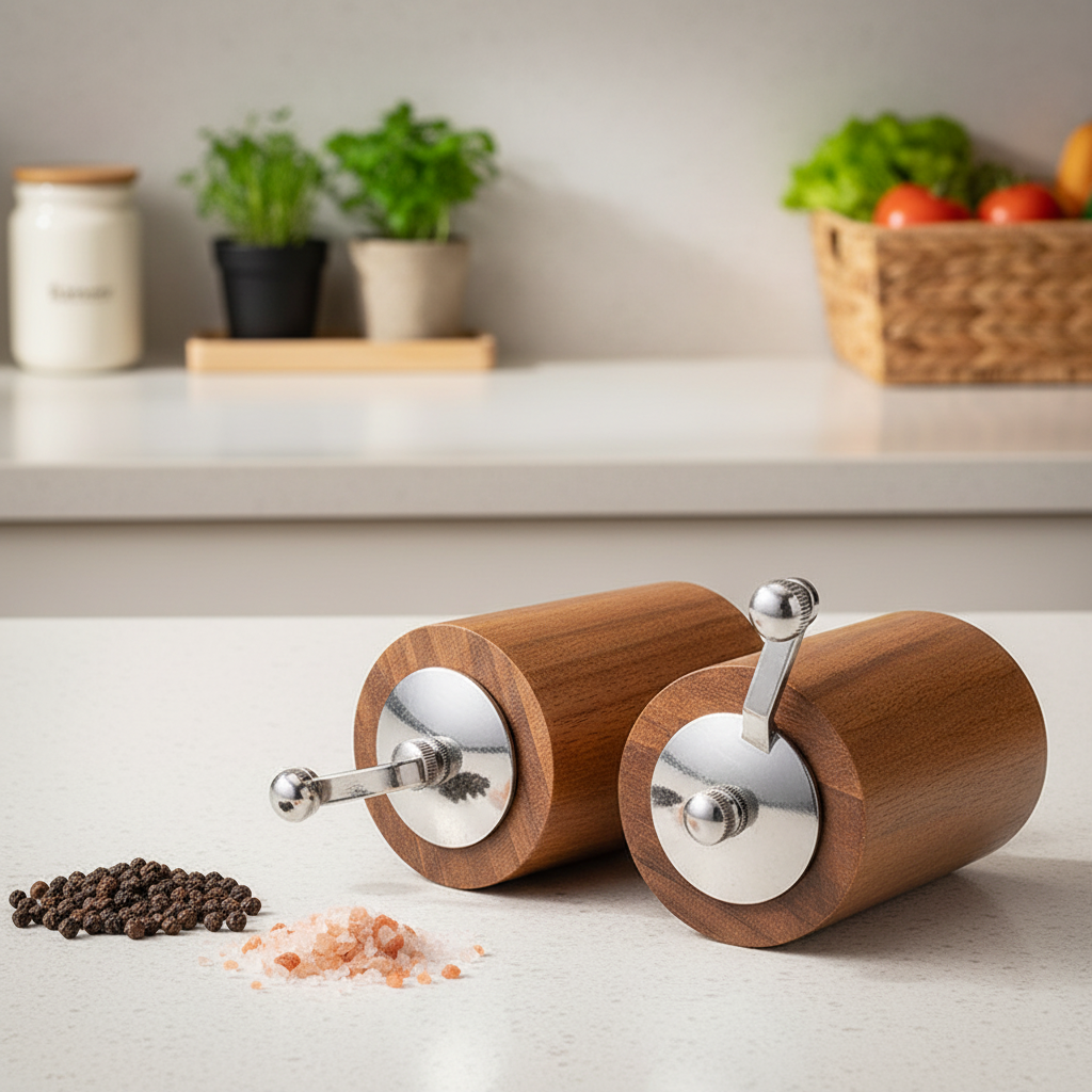 Salt and Pepper Grinder \ Retro Style Acacia Wood
