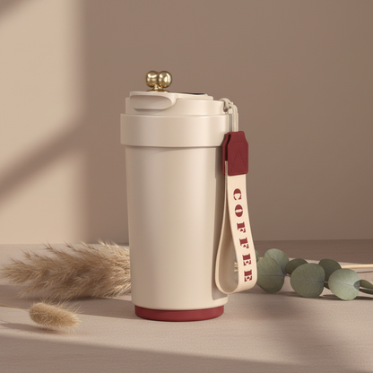 Smart Temperature-Monitoring Insulation Cup \ 450mL Ceramic liner & Stainless steel