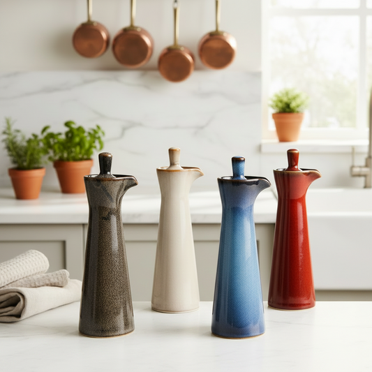 Kitchen Oil Liquid Jars \ Retro Antique Style Kiln