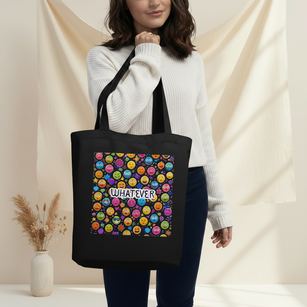 Rainbow Smileys \ Whatever \ 100% Organic Tote Bag