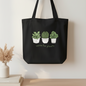 Succulents \ Plant Lovers \ 100% Organic Tote Black Bag