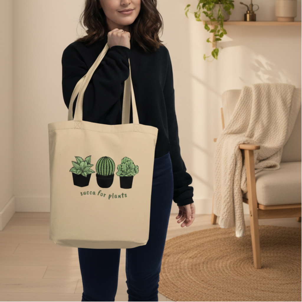 Succulents \ Plant Lovers \ 100% Organic Tote Beige Bag