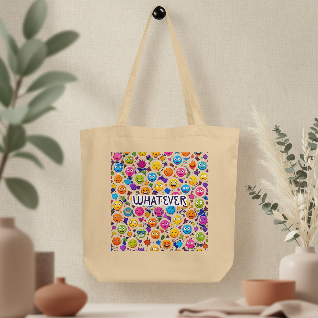 Rainbow Smileys \ Whatever \ 100% Organic Tote Bag