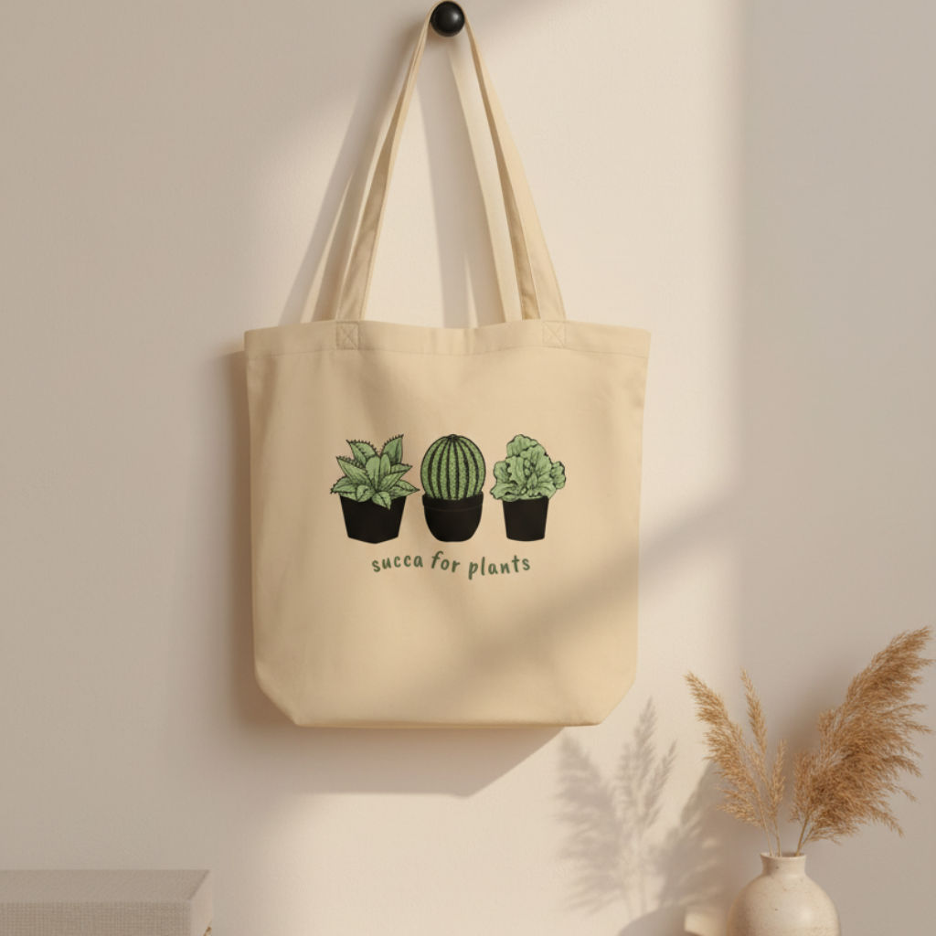 Succulents \ Plant Lovers \ 100% Organic Tote Beige Bag