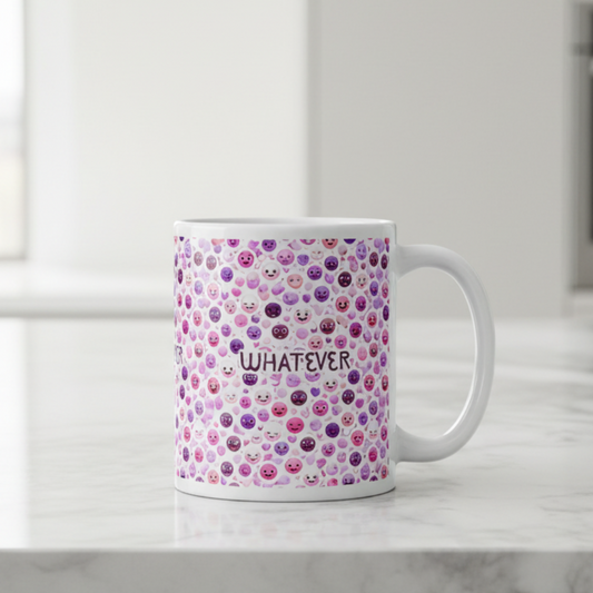 Pink Smileys \ Whatever Mood \ Ceramic Mug Glossy