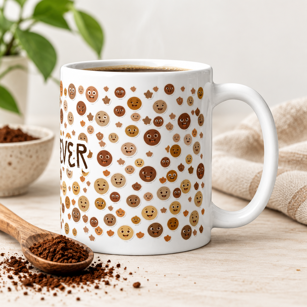 Brown Smileys \ Whatever Mood \ Ceramic Mug Glossy