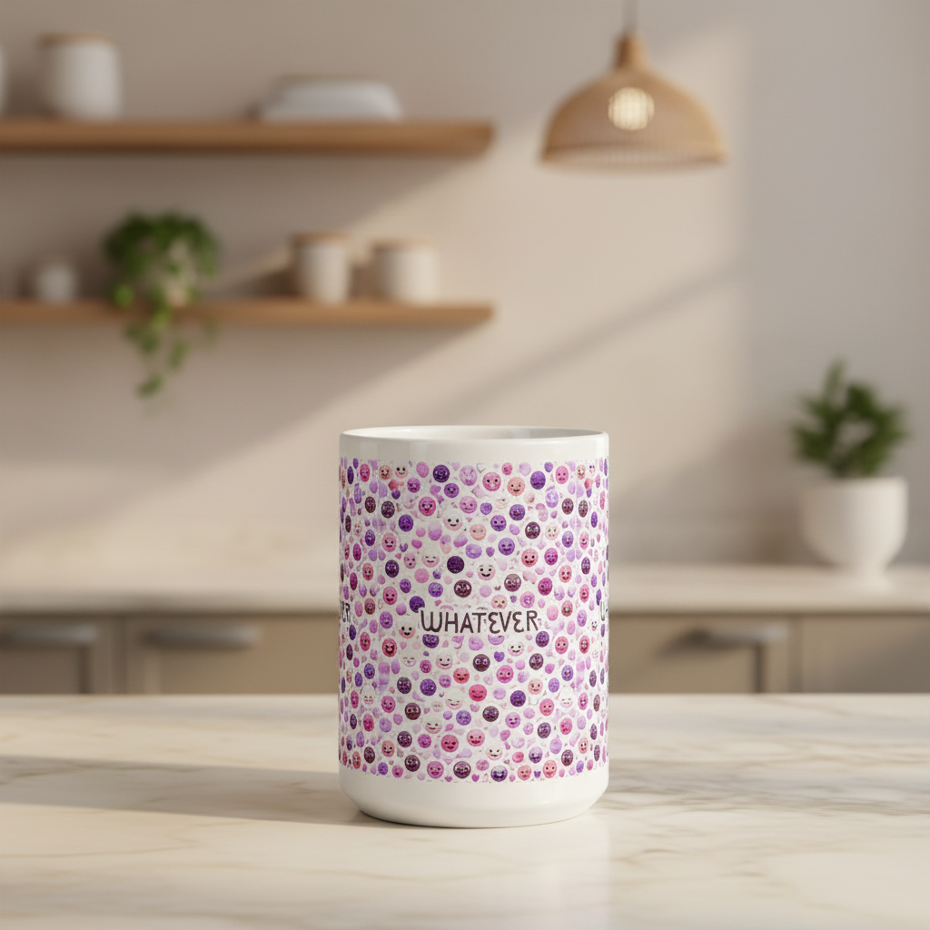Pink Smileys \ Whatever Mood \ Ceramic Mug Glossy