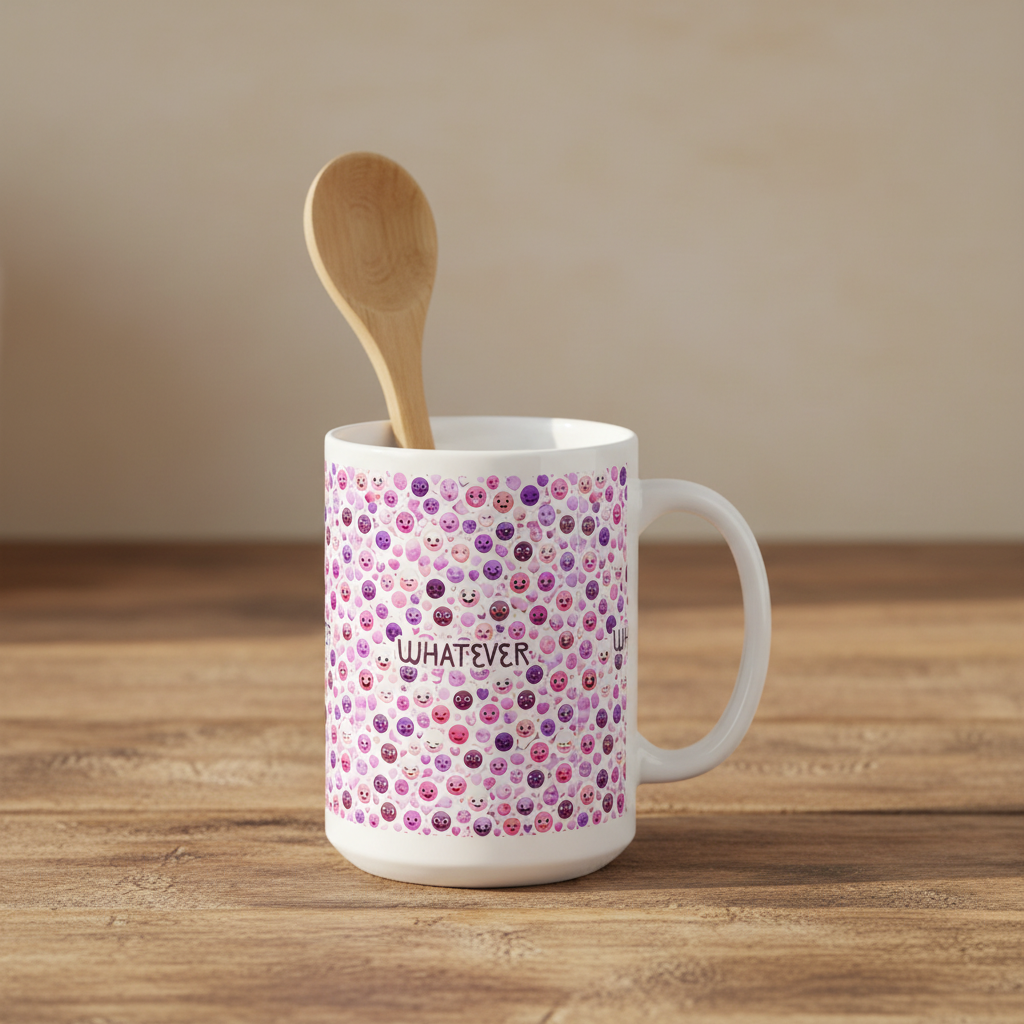 Pink Smileys \ Whatever Mood \ Ceramic Mug Glossy